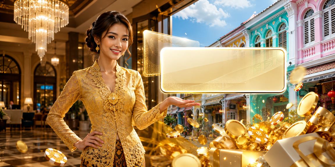 Pemain wanita berbaju kebaya menikmati bonus cashback dan jackpot di Pulau Pinang