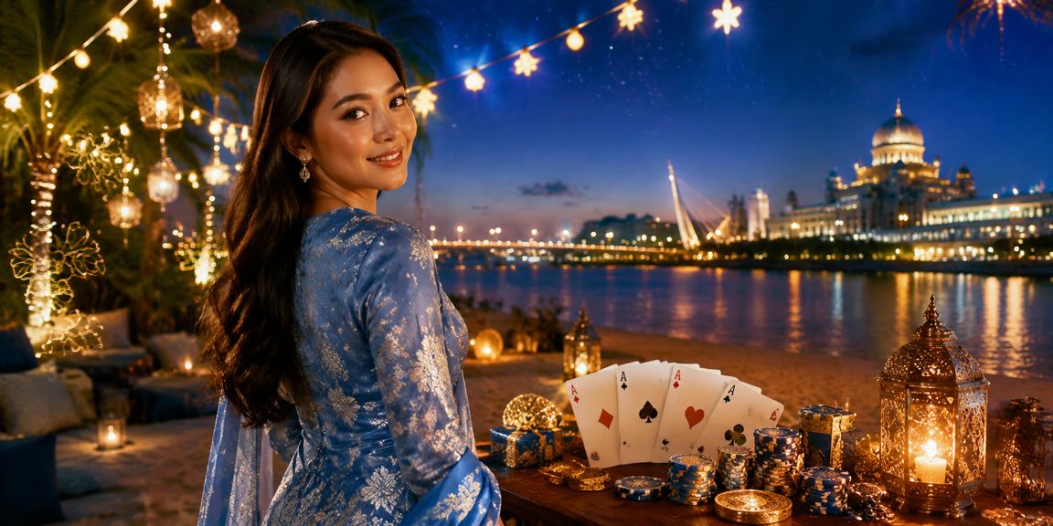 Pemain rummy berbaju kurung menikmati permainan kad di Putrajaya dalam suasana santai